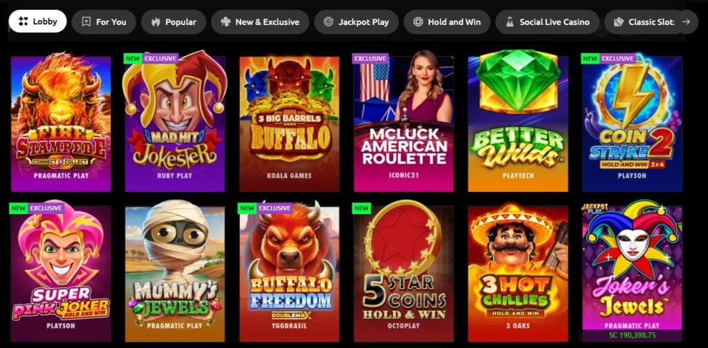 McLuck Casino games