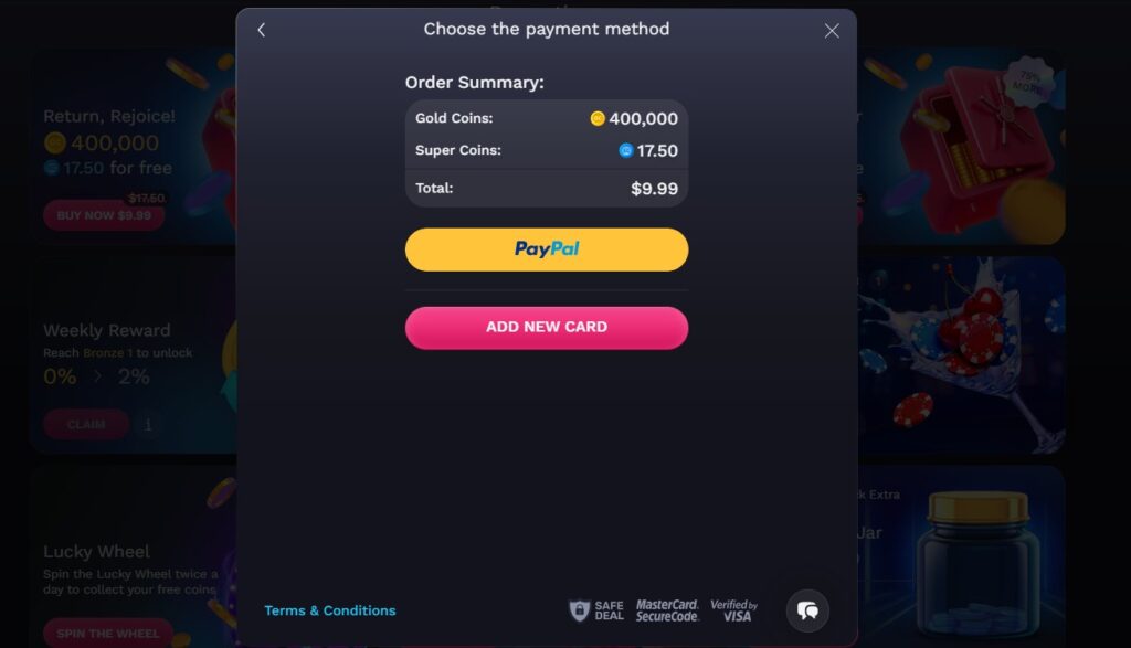 Nolimit Coins purchase methods