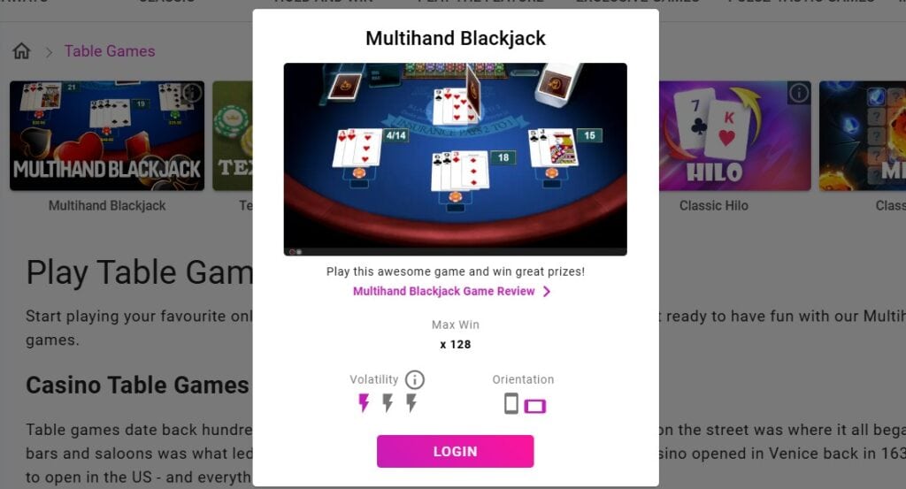 Pulsz Casino blackjack