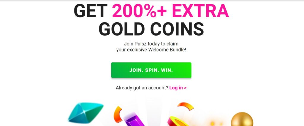 Pulsz Casino gold coin welcome packages