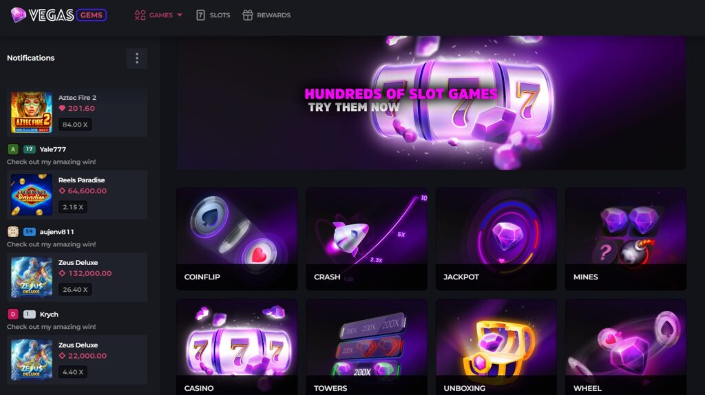 Vegas Gems home page