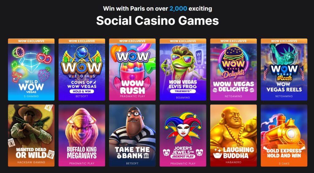 WOW Vegas homepage